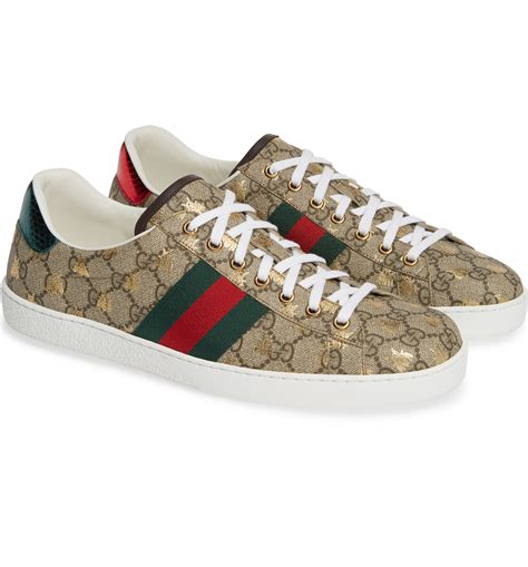 gucci ace sneakers heal black|gucci ace sneakers nordstrom.